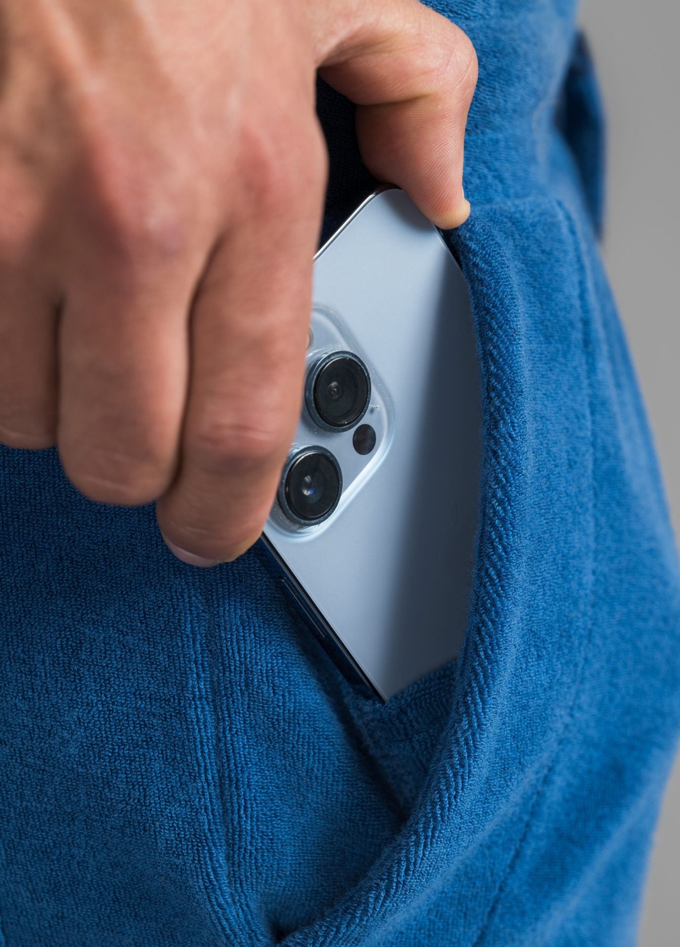 NAVY PEONY TOWEL PANTS