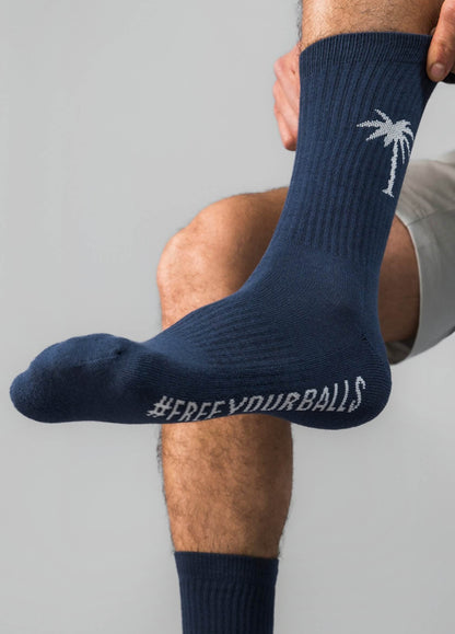 NIGHT BLUE PALM SOCKS